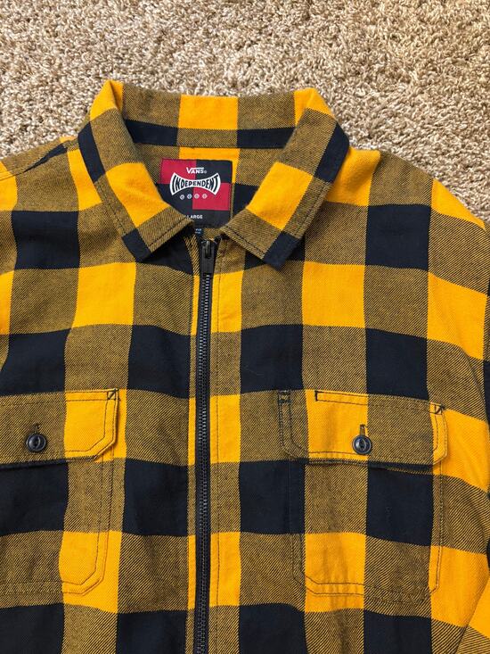 Vans Other - Vans x Independent Trucks Collection Zip Up Plaid Flannel Size XL Black Yellow
